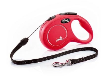 Flexi Classic Retractable Cord Dog Lead Red - 8 Metres Medium For Cheap