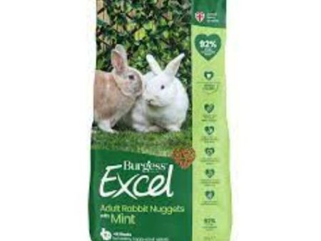 Burgess Excel Adult Rabbit Nuggets with Mint 4kg Online now