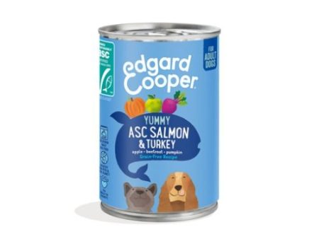 Edgard & Cooper Grain Free Adult Dog Wet Food Salmon & Turkey 6 x 400g Online Sale