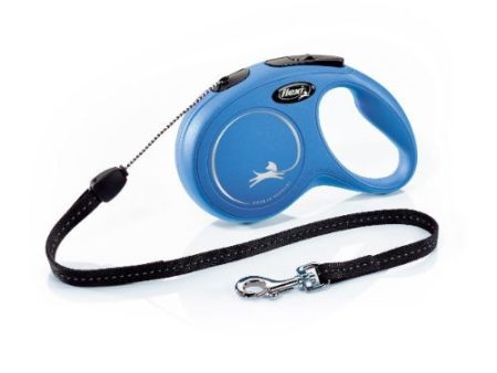 Flexi Classic Retractable Cord Dog Lead Blue - 8 Metres Medium For Sale