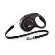 Flexi Classic Retractable Cord Dog Lead Black - 8 Metres Medium Hot on Sale