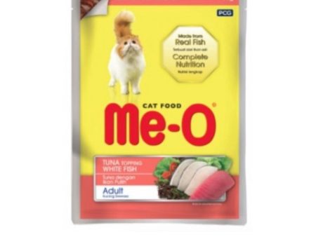 Me-O Adult Cat Tuna with White Fish Food Pouch 80g Cheap