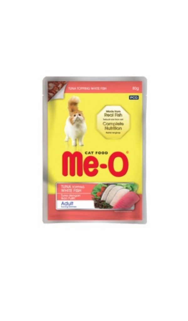 Me-O Adult Cat Tuna with White Fish Food Pouch 80g Cheap