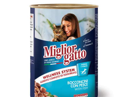 Migliorgatto Cat Chunks With Fish 405g For Cheap