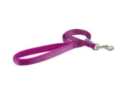 Ancol Viva Padded Nylon Lead Raspberry 1.8mx25mm For Sale