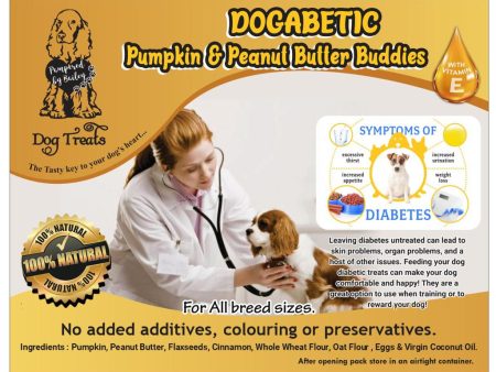 Dogabetic Pumpkin & Peanut Butter Buddies Dog Treats with Vitamin-E 150g Hot on Sale