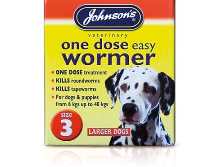 Johnsons One Dose Wormer for Large Dogs Size 3 Online Sale