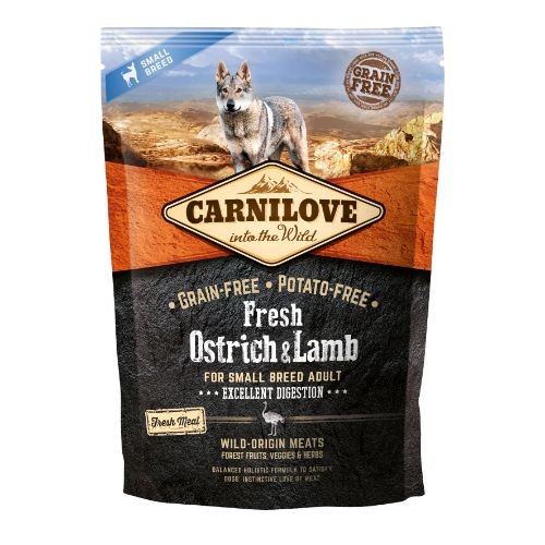 Carnilove Fresh Ostrich & Lamb Small Breed Adult Dry Dog Food 1.5kg For Discount