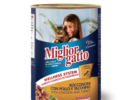 Migliorgatto Cat Chunks With Chicken And Turkey 405g Fashion