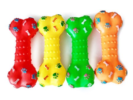 Latex Squeaky Bone Toy with Bone Print Cheap