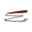 Ancol Medium Chain Dog Lead with Tan Leather Handle 32in For Discount