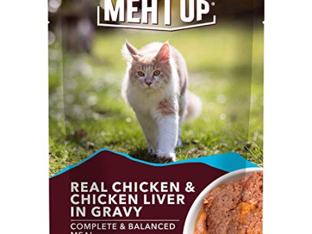 Meat Up Real Chicken & Chicken Liver in Gravy Adult Cat Wet Food Pouch 70g For Cheap