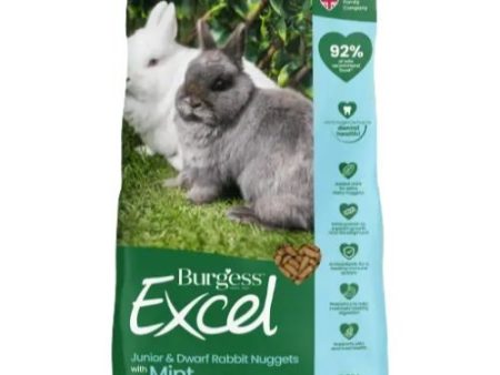 Burgess Excel Junior and Dwarf Rabbit Nuggets with Mint 4kg Online now