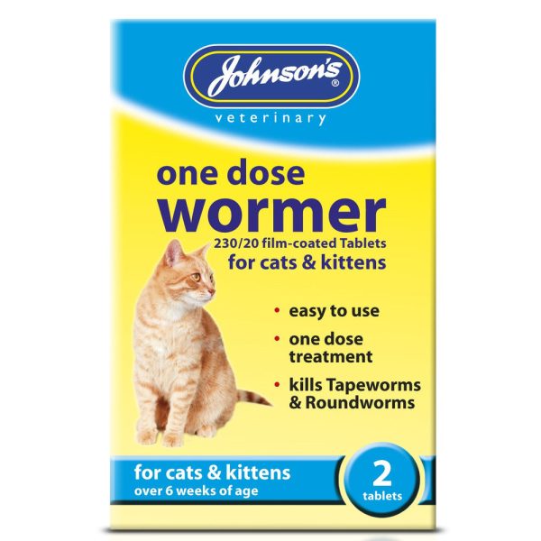 Johnsons One Dose Wormer for Cats and Kittens 2 Pack For Sale