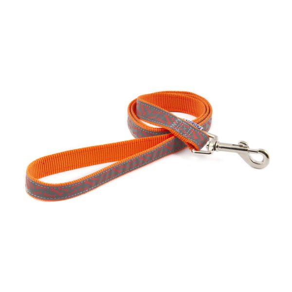 Ancol Indulgence Fashion Orange Bone Dog Lead 1m x 19mm on Sale