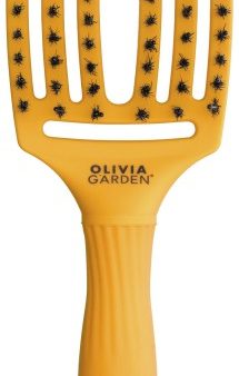 Lenktas šepetys plaukams Olivia Garden Fingerbrush Medium On The Road Again Yellow Sunshine OG01836 Online Sale