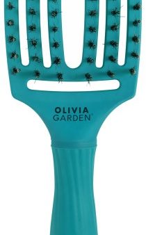 Lenktas šepetys plaukams Olivia Garden Fingerbrush Medium On The Road Again Blue Lagoon OG01835 For Discount