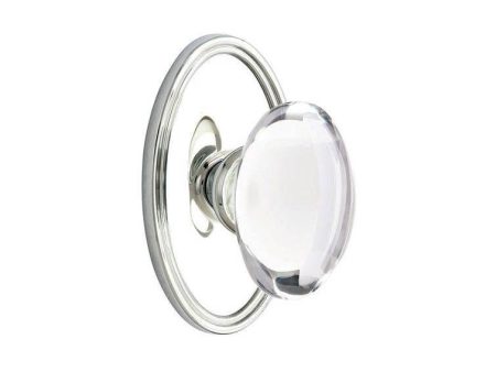 Emtek 8120HT Passage , Oval Rosette , Hampton Crystal Knob For Cheap