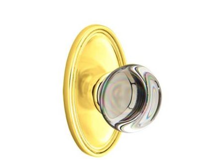 Emtek 8120PC Passage , Oval Rosette , Providence Crystal Knob Hot on Sale