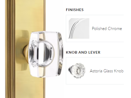 Emtek 8135AS Passage , Wilshire Non-Keyed 7  , Astoria Crystal Knob Hot on Sale