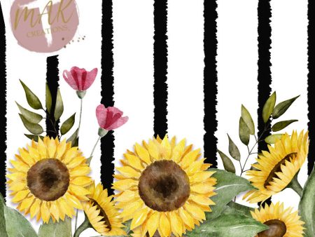 20 oz Skinny Tumbler Sunflower Black Stripes Sale