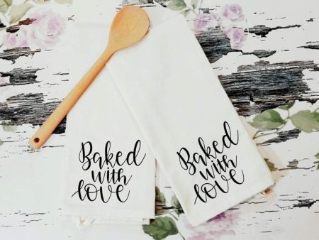 Baked With Love Tea Towel For Cheap