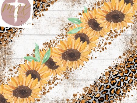 20 oz Skinny Tumbler Sunflower & Leopard on Sale