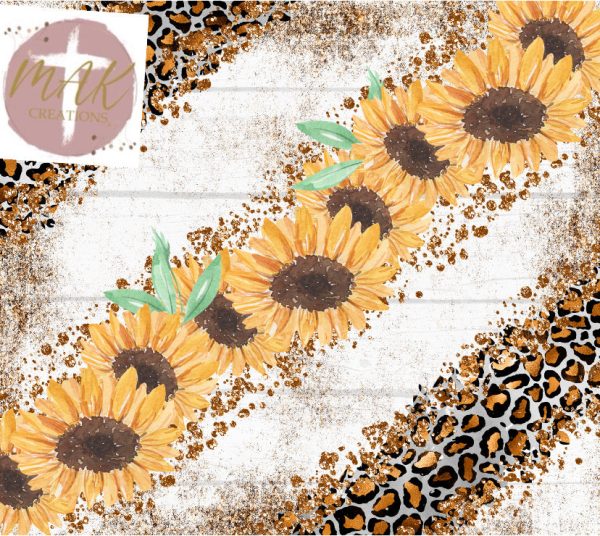 20 oz Skinny Tumbler Sunflower & Leopard on Sale